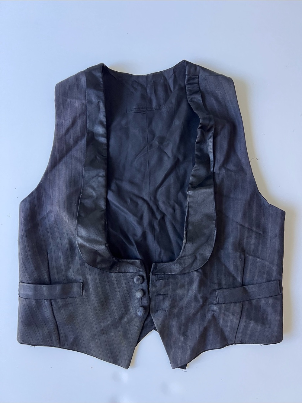 Classic Men's Black Pinstripe Costume Vest